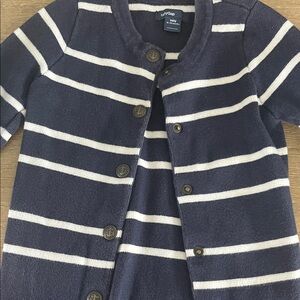 GAP Kids Striped Navy and White Cardigan